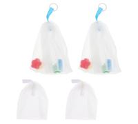 Amosfun 4pcs Facial Cleansing Foaming Nets Soap Foaming Bags with Sponge Mini Pouch Set for Face Cleaning and Exfoliating, Portable Bubble Maker for Daily Skincare