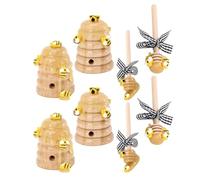 Amosfun 4pcs Fake Beehive with 4pcs Mini Honey Dipper, Bee Festival Tiered Tray Decoration, Bridal Shower Baby Shower Table Centerpiece