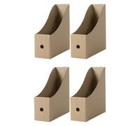 Amosfun 4pcs File Case Document Organizer Paper Brown Lightweight for Magazines and Paper Periodicals Living Room Office