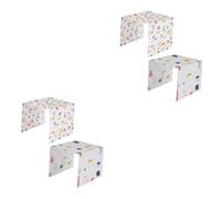 Amosfun 4pcs Geometry Broken Flower Refrigerator Cover Breathable Fridge Dust Cover Washable Kitchen Remodel