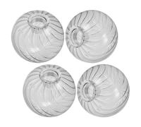 Amosfun 4pcs Glass Globe Light Shades for G9 Socket, Decorative Sphere Lamp Shade with Ribbed Pattern, High Transparency and Multipurpose Versatility, Suitable for Ceiling Lamps