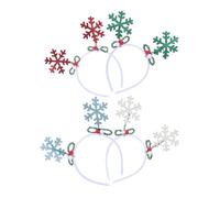 Amosfun 4pcs Glitter Snowflake Headbands Christmas Tiara Lightweight Comfortable Winter Party Accessories for Xmas Year Holiday Celebration