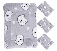 Amosfun 4pcs Guinea Pig Blanket Hamster Sleep Pad Breathable Super Absorbent Cloth Soft Fluffy Warm Sleeping Mat for Small Animal Cage Bedding