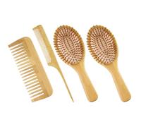 Amosfun 4pcs Hair Comb Bamboo Massage Comb Comfortable Scalp Massage Relieves Headache Practical Creative Design for Loved Ones and Family Home Use