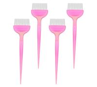 Amosfun 4pcs Hair Dye Brush Comb Set Professional Soft Bristle Hair Coloring Comb Tool for Salon and Home Use, Single-sided Dyeing and Conditioning Brush Pink Handle