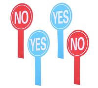Amosfun 4pcs Handheld Judging Boards Yes No Paddle Set 15x30cm Single-sided Foam Voting Game Classroom Teacher Supplies