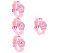 Amosfun 4pcs Heart Design Boy Girl Watch Cute Cartoon Silicone for Boys and Girls Comfortable Birthday for Boy Girl Stylish Transparent Glitter Design