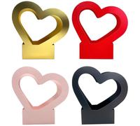 Amosfun 4pcs Heart Shaped Bouquet Packing Boxes for Flowers Floral Paperboard Flower Wrapping Bags Wear Resistant and Not Easy to Deform Suitable for Florists and Weddings