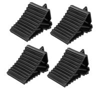 Amosfun 4pcs Heavy Duty Wheel Chock with Grooved Surface Non-slip Bottom Tyre Support Pads for Vehicles Caravan Trailers Parking Safety