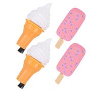 Amosfun 4pcs Ice Cream Hair Clips for - Strawberry Crispy Cone Ice Cream Cone Barrettes, Colorful Hair Accessories Party Hairpins for Little