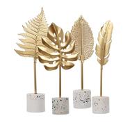Amosfun 4pcs Leaf Tabletop Ornament Modern Artificial Foliage Decorative Desktop Adornment for Home Office Living Random Style