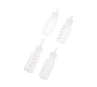 Amosfun 4pcs Newborn Pet Feeder Feeding Bottle with Scale Design and Food Intake Control Silicone 50ml Hand-feeding at Home for Puppies and Small Pets