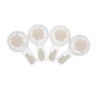 Amosfun 4Pcs No Drill Suction Cup Hooks for Bathroom and Kitchen - Base White Hook, Heavy Duty Rotatable Towel and Utensil Holder, Reusable Wall Hanger for Smooth Surfaces