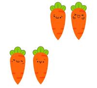 Amosfun 4pcs Office Notepad Memo Pads Paper Orange Carrot Shape Spiral Blank Word Book for Planning Creative Writing Organizing Work, Educators and Travelers
