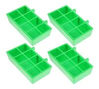 Amosfun 4pcs Plastic Poultry Feeders Hanging Trough Bowls with Adjustable Height for Parrots and Pigeons, Multipurpose 8-compartment Bird Cage Food Dispensers for Mixed Aviary Environments
