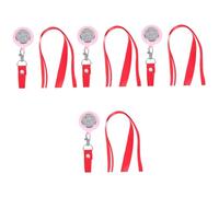 Amosfun 4pcs Pocket Watch with Neck Strap Digital Fob Watch for Medical Professionals Lightweight and Compact Design Versatile Use for and Students with Key Buckle