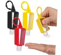 Amosfun 4pcs Portable Liquid Containers 30ml Travel Bottles with Silicone Sleeve Lightweight Plastic Refillable Bottles for Hand Washing and Toiletries Random Color