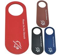 Amosfun 4pcs Pu Double-sided Do Not Disturb Hotel Door Signs with Make up Room Indicator, Black, Light Brown, Red, Blue Door Hangers for Office, Meeting, and Bathroom Use