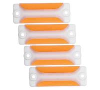 Amosfun 4pcs Reflective Road Pavement Markers Delineators for Driveway and Highway Safety Roadside Reflectors Weatherproof Rectangular Yellow Double Line Guide