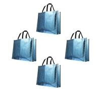 Amosfun 4pcs Reusable Packing Bags with Handle Non-woven Fabric Portable Shopping Bags for Takeaway Food and Outdoor Travel