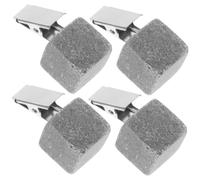 Amosfun 4pcs Reusable Tablecloth Weights with Metal Clips Windproof Table Cover Stones for Outdoor Picnic Kitchen Dining Garden Use Secure Slip-resistant Tablecloth Holders in Grey
