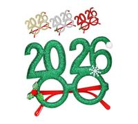 Amosfun 4Pcs Snowflake Holiday Glasses Glitter Novelty Eyewear for Christmas Year Celebrations Fun Party Props for Photo Booths Comfortable Fit for Various Events