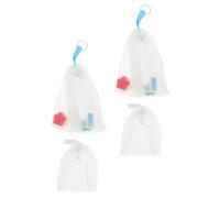 Amosfun 4pcs Soap Foaming Nets for Household Use, Pe Material Exfoliating Pouches with Quick Bubble Creation, Keeps Skin Bright and Smooth, for Skin Cleansing