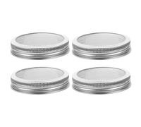 Amosfun 4pcs Stainless Steel Sprouting Jar Lid for Wide Mouth Cannings, 86mm Mesh Strainer Screen for Mason Canning Jars