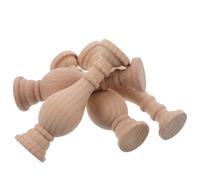 Amosfun 4pcs Unfinished Wood Spindles Roman Pillar Decor for Furniture Repair and Staircase Restoration Solid Wood Craft Columns with Delicate Carvings Natural Grain DIY Accessories