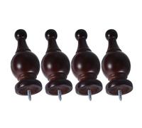Amosfun 4pcs Vintage Wooden Curtain Rod Finials End Caps with Iron Reinforced Support, Snug and Secure Fit for 28mm Outer Diameter Curtain Rods, Decoration for Home and Living Rooms