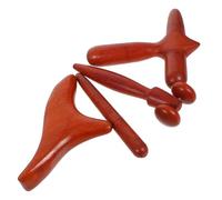 Amosfun 4pcs Wooden Gua Sha Scraping Massage Tool Set, Natural Rosewood Body Scraping Board for Muscle Therapy and Shaping, Portable Brown Wooden Massage Sticks for Facial and Body Care