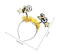 Amosfun 4pcs Year Headbands Lightweight Comfortable Happy Year Party Boppers with Glitter Stars Tinsel for Women Holiday Photo Props and Celebration Accessories