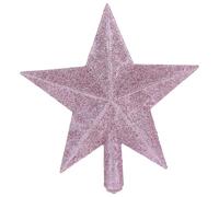 Amosfun 5.9" Glitter Star Christmas Tree Topper Holiday Christmas Tree Decorations Ornaments (Pink)