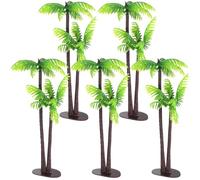 Amosfun 5-Pack Mini Artificial Coconut Palm Trees 13 cm - Non-Toxic Plastic Aquarium Decor for Nano Tanks, Terrariums & Beach-Themed Crafts