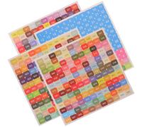 Amosfun 5 Sets Square Colorful Gem Art Number Stickers Adhesive Marking Labels for Cross-Stitch Patterns and Arts Crafts Organization