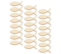 Amosfun 50 Pcs Wooden Fish DIY Craft Cutout Wooden Fish Decor Unfinished Boxwood Multipurpose Versatile Design Charming Decor for Home Office Nautical Embellishment