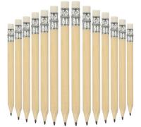 Amosfun 50pcs 10cm Natural Wood Short Golf Pencils with Erasers, Mini round Barrel Writing and Drawing Tools, Students in Bulk Set