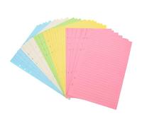 Amosfun 50pcs A5 Six-Hole Refill Paper Inserts for Binder Notebook, Lined Multi-Color Planner Replacement Pages, 10 Sheets Per Color for Office and School Use