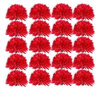 Amosfun 50Pcs Artificial Chrysanthemums Heads Red Silk Hydrangea Heads Marigold Flower Heads Bulk for Home Wedding Decor DIY Wreath Art Crafts 7cm