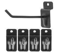 Amosfun 50pcs Black Metal Pegboard Hooks 4.2mm Thick 10cm Utility Hooks for Peg Boards Wall Storage and Supermarket Shelf Organization