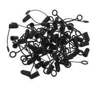 Amosfun 50pcs Black Silicone Wine Pourer Caps with Loop Food-Grade Dust Cover Spout Seal for Controlled Dispensing Spill Prevention and Bottle Protection in Home Kitchen Bar Restaurant