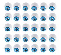 Amosfun 50pcs Blue Eyeball Pattern Wooden Beads Bulk with Holes for Jewelry Making DIY Crafts Bracelets Spacer Beads for Arts and Crafts