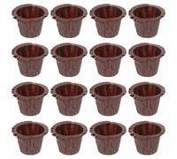 Amosfun 50pcs Brown Cupcake Liners for Baking Greaseproof Paper Dessert Cups High Temperature Resistant Muffin Cases Food-Safe Baking Supplies for Weddings Birthdays Showers and Parties