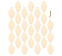 Amosfun 50pcs Christmas Tree Ornaments Unfinished Light Bulb Slices Blank Christmas Hanging Decorations DIY Wooden Plaques