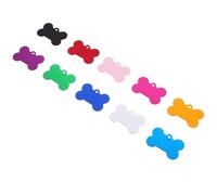 Amosfun 50pcs Dog Tags for Pets Aluminum Alloy Bone Shaped Lightweight Pet Id Tags with Lasting Service Life for Random Color