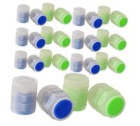 Amosfun 50Pcs Fluorescent Tire Valve Caps Glow the Blue Stem Covers Wear Resistant Air Nozzle Protectors for Car Motorcycle Bicycle Tires Dustproof and Easy to Replace