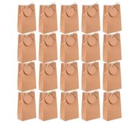 Amosfun 50pcs Foldable Small Kraft Paper Bags with Smooth Surface and Natural Texture, 5.5x4 Inch Plain Paper Gift Bags for Party and Wedding Favour Packaging