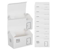 Amosfun 50pcs Folding Box House Shaped Paper Candy Holders Party Favor Treat Boxes for Birthday Baking and Holiday Cookie Decorations