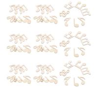 Amosfun 50pcs Large 55mm Wooden Music Notes Cutouts Beige Wood Slices for DIY Crafts, Musical Note Embellishments for Home, Wedding, and Birthday Party Decor