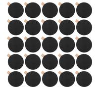 Amosfun 50pcs Mini Chalkboard Sign with Peg Clip, Wooden Round Blackboard with Reusable Writable Surface and Easy Attachment, for Kitchen and Room Labeling or Note Taking